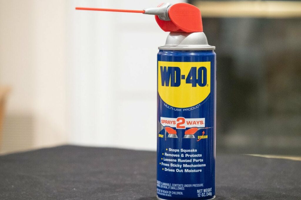 WD-40 to spray rusted toilet seat bolts