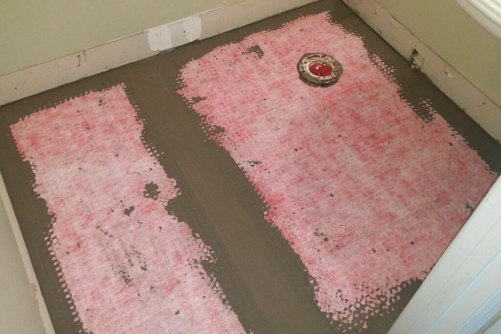 replacement of bathroom floor tiles