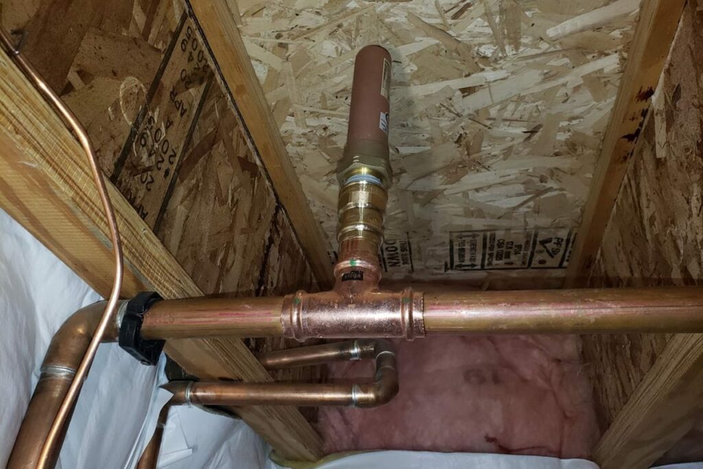 water arrestor installed in plumbing