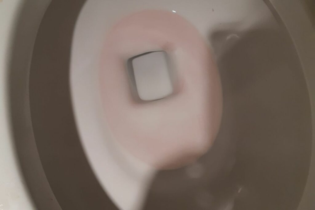 pink toilet stain