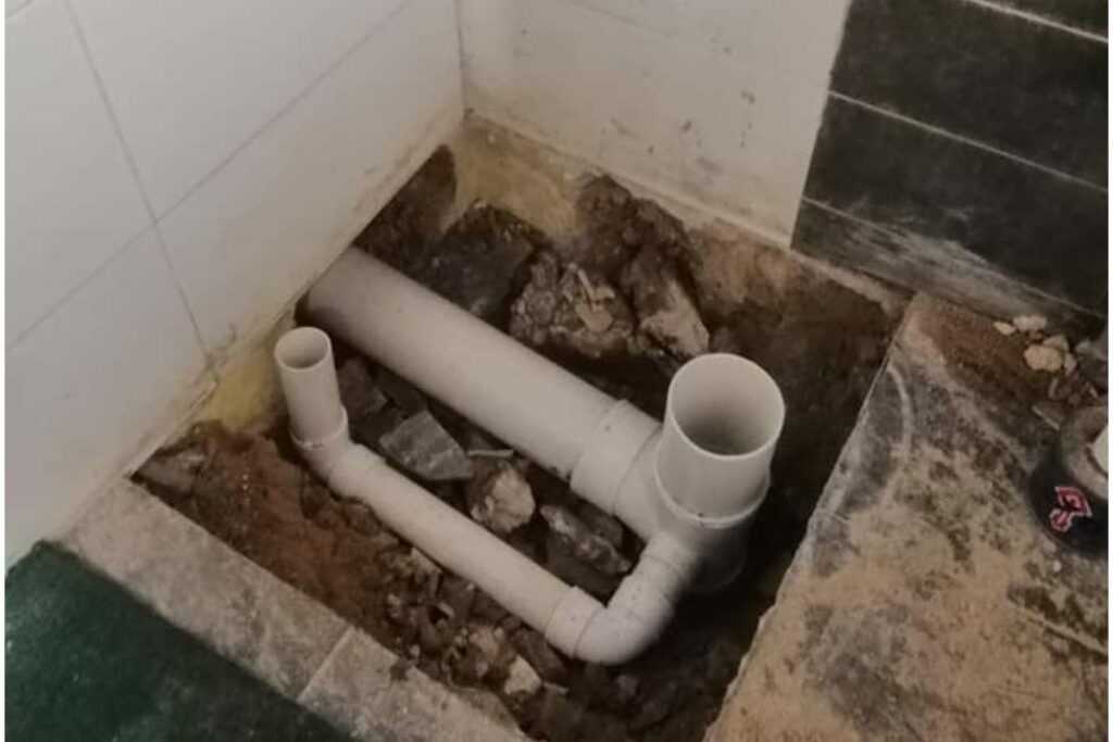 replacement of new toilet pipe