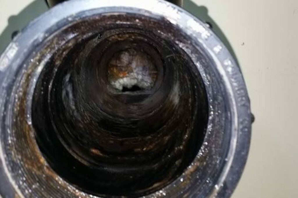 toilet paper stuck in pipe