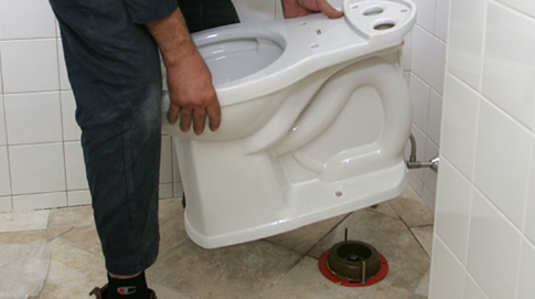 Positioning a new toilet