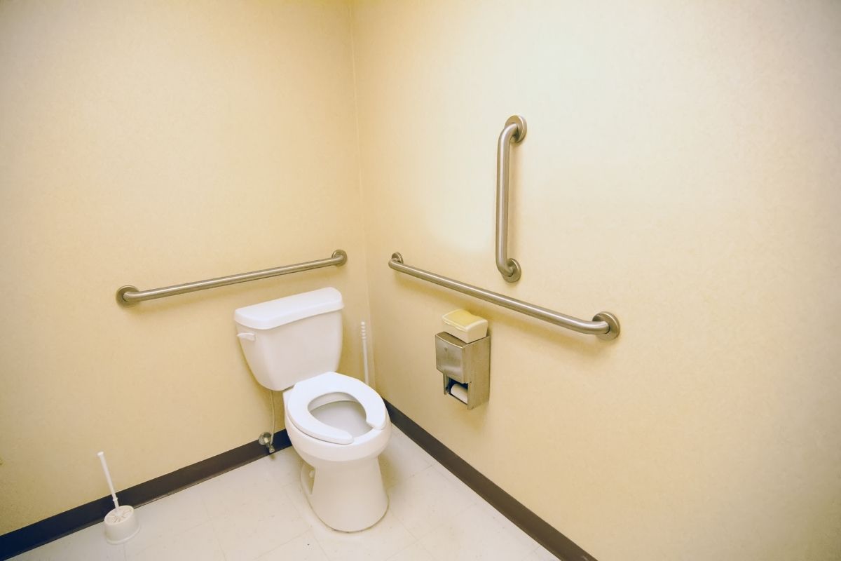 Simple Toilet & Bathroom with ADA Grab Bars