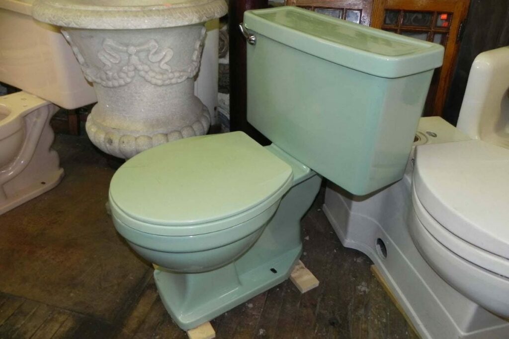 a green toilet