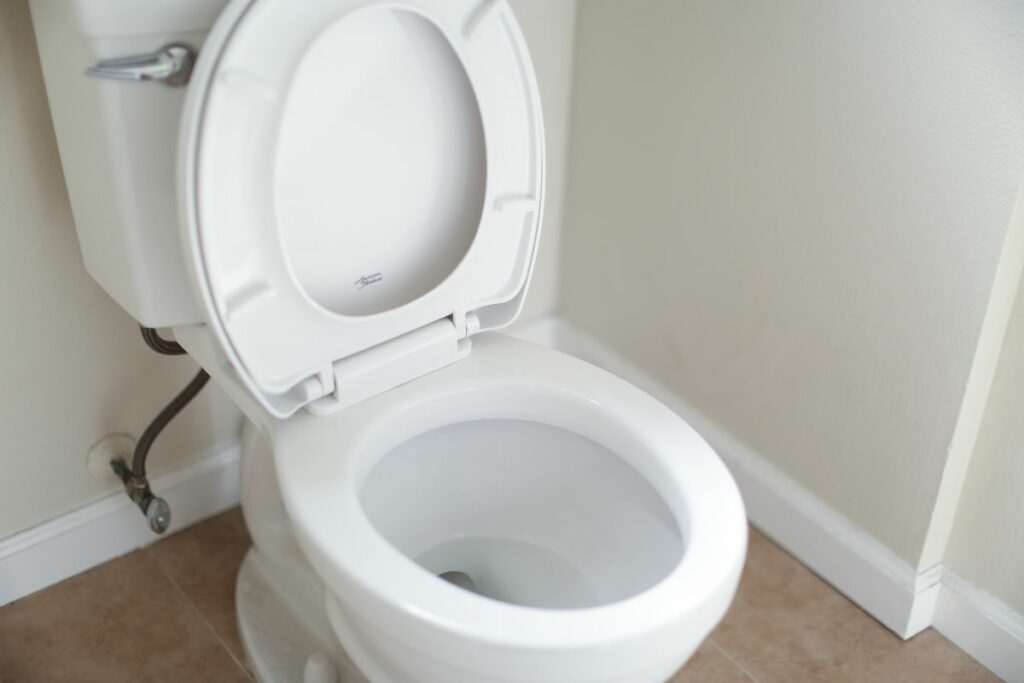 a clean white porcelain toilet