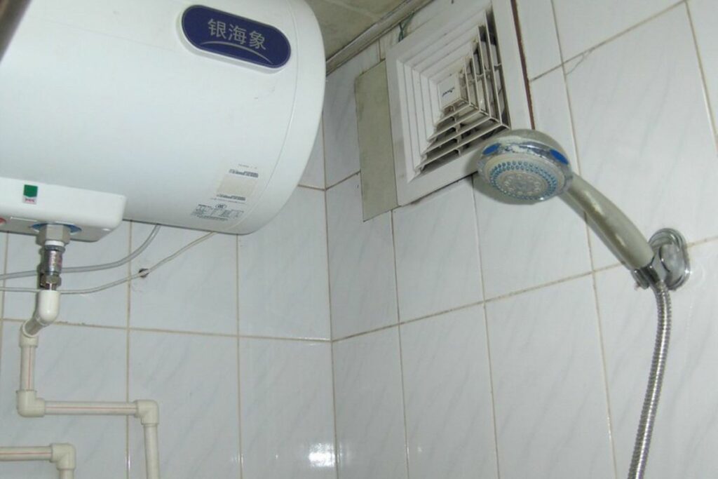 shower with electric water heater