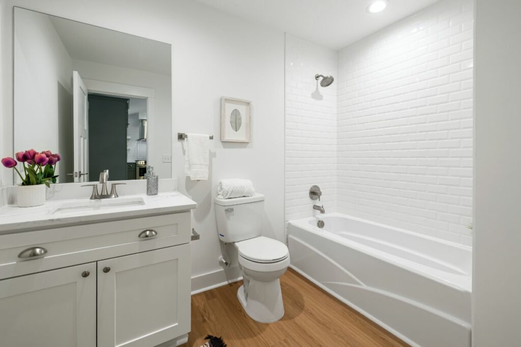a white toilet adds elegance to the bathroom