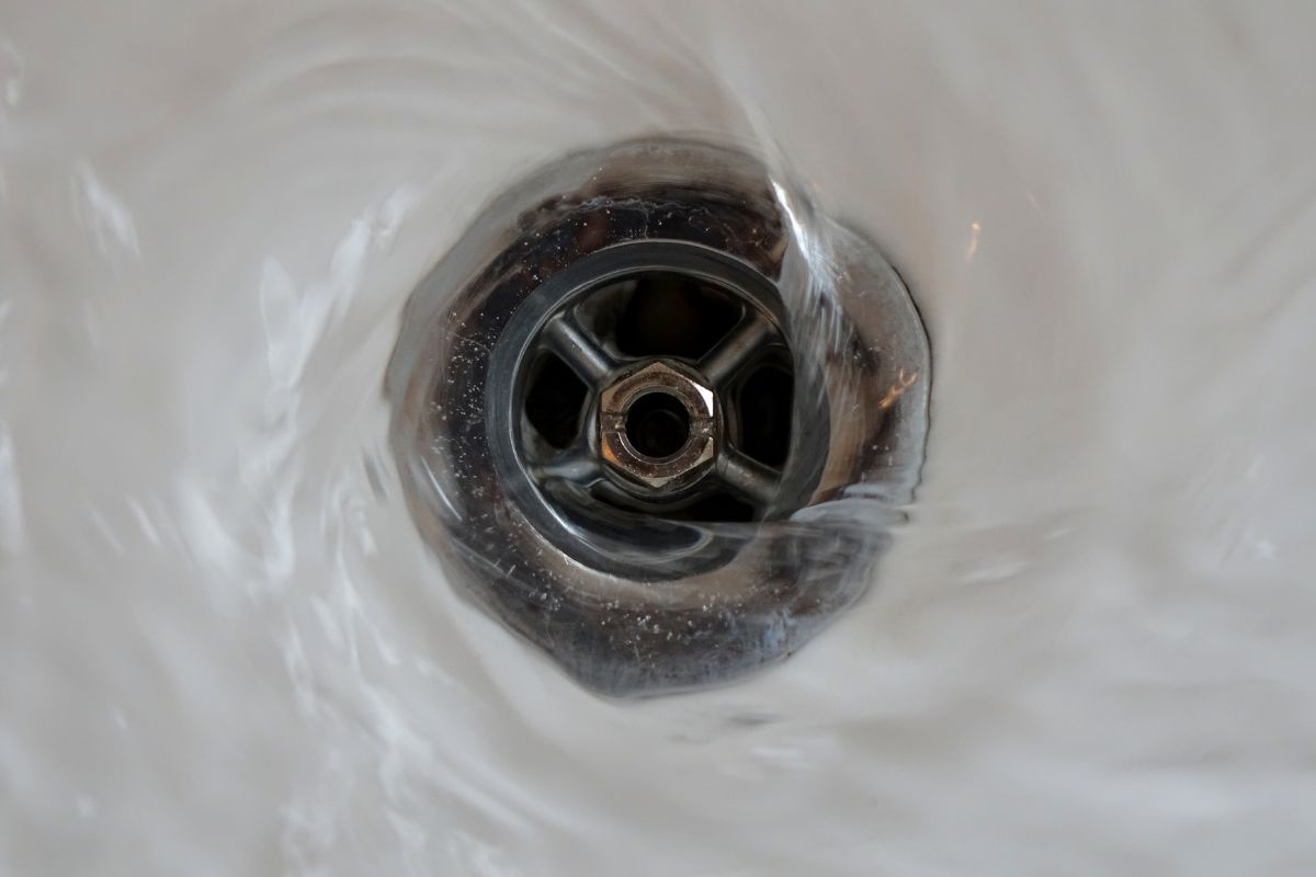 shower water down the drain