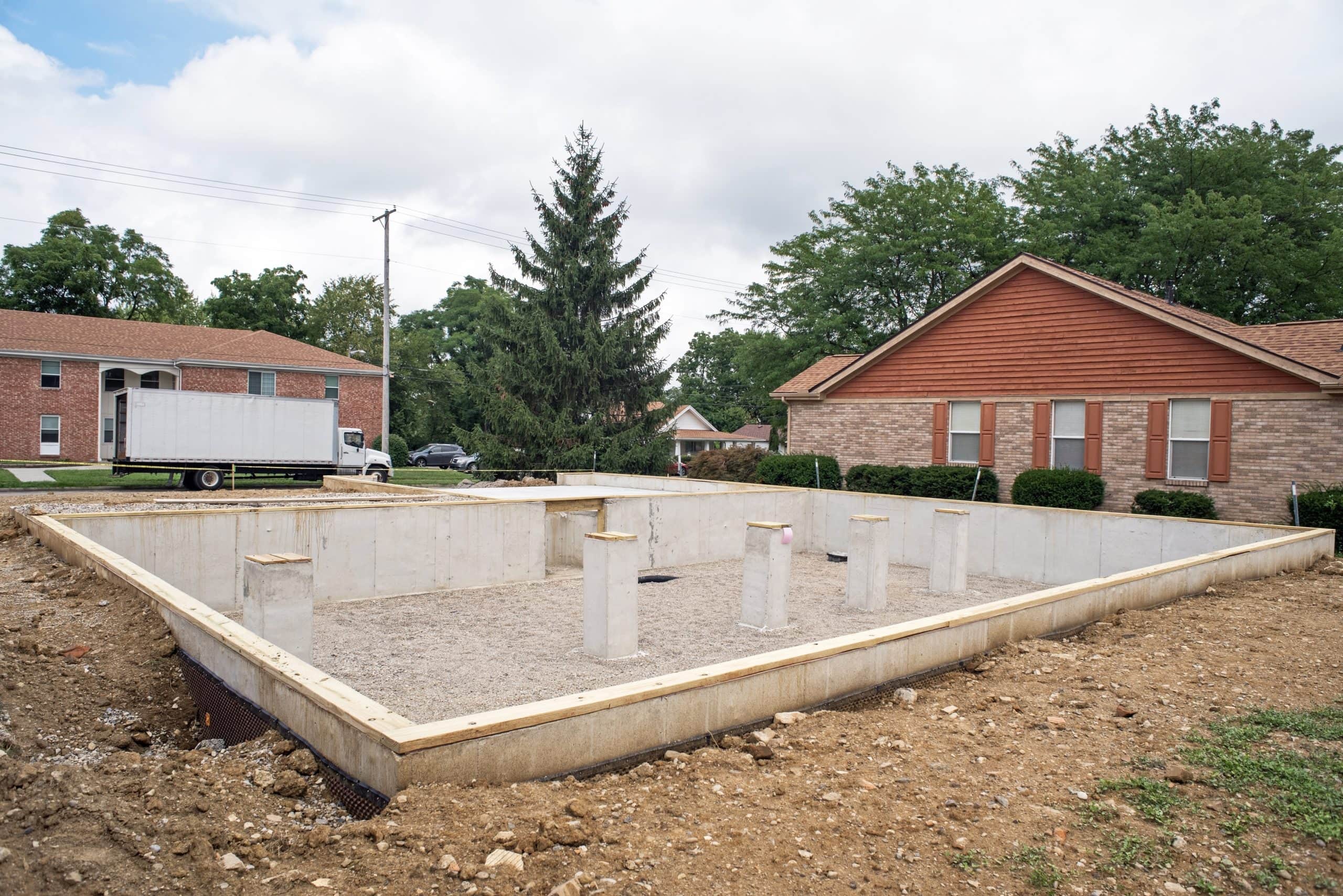 Modular Home Crawl Space Foundation with Support Beams