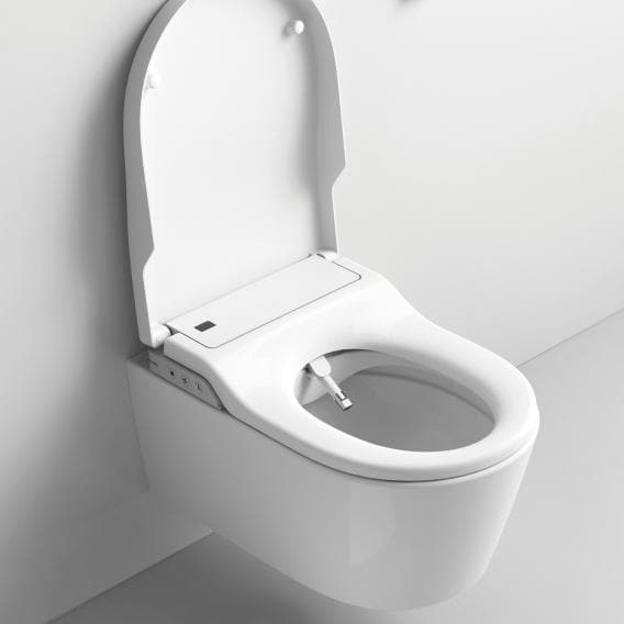 a Roca shower toilet with automatic pre-rinsing and post-rinsing of the nozzle with fresh water