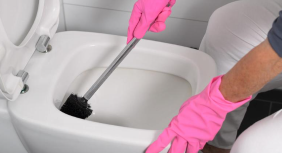 Cleaning toilet with vinegar
