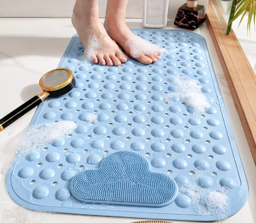 Bath mat with suction cups